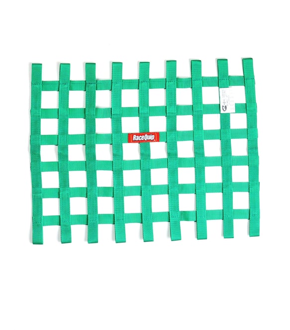 RaceQuip Ribbon Style Race Car Window Net - Green - 18 in.H x 24 in.W - 725075